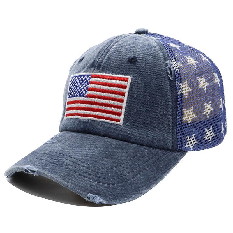 Distressed Cotton Mesh Trucker Hat